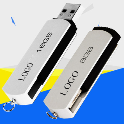 u盤廠家批發 usb2.0高速金屬旋轉優盤可定製logo商務廣告禮品u盤