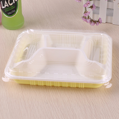 四川成都批发方形一次性四格多格餐盒打包盒便当盒外卖盒塑料饭盒