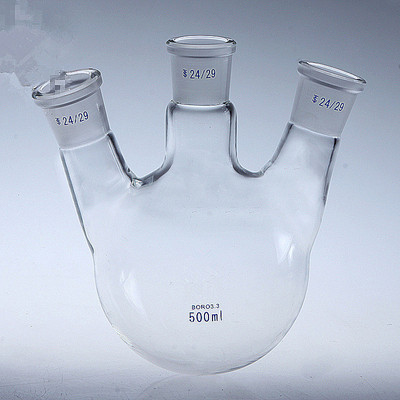 实验室玻璃器皿250/500/1000ml 斜三口烧瓶 标口三颈烧瓶