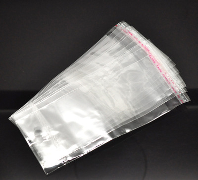 包装用品 带吊透明自粘袋6x15cm 彩色卡头塑料opp包装袋批发