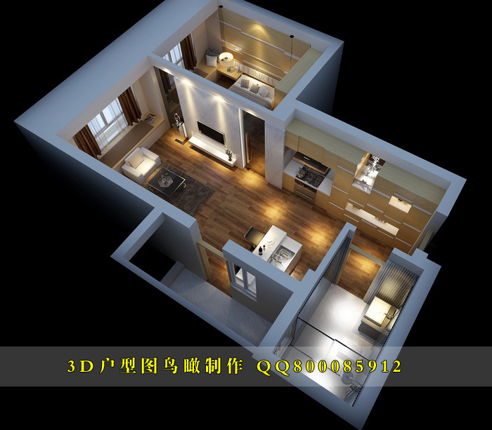 室内户型效果图设计/3d效果鸟瞰图/家装效果图/装修图设计制作