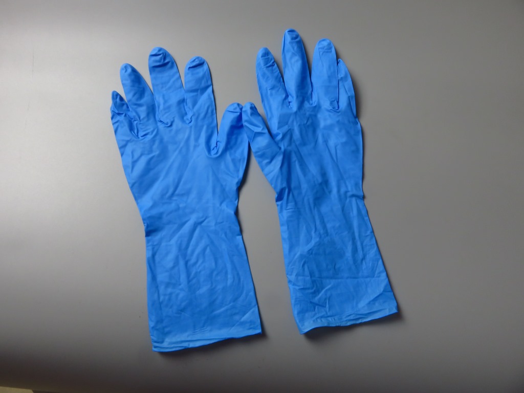 一次性12寸蓝色丁腈手套橡胶家务洗衣防水防油洗碗手套贴手耐用