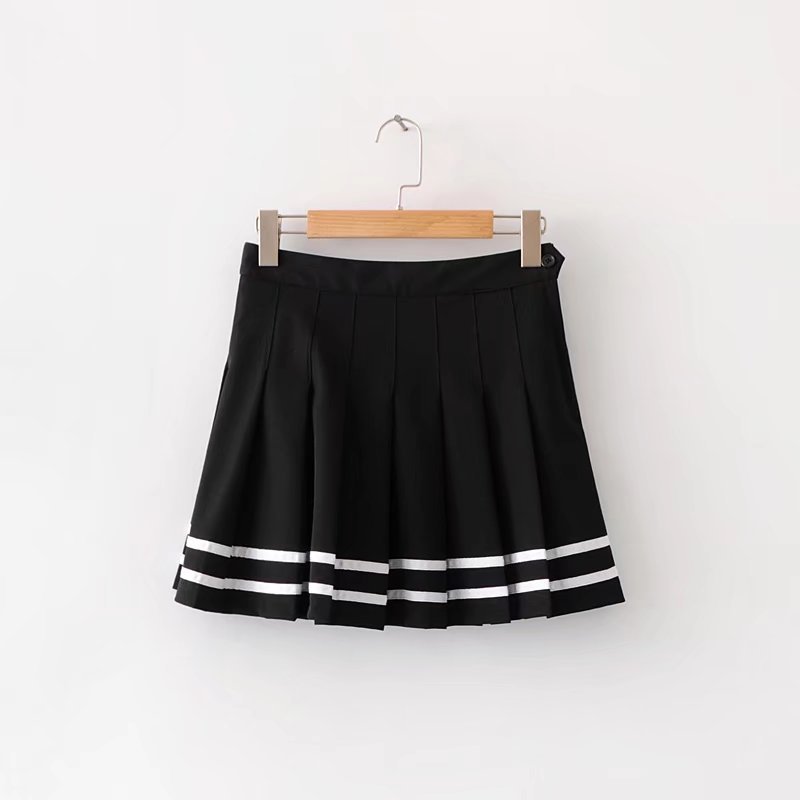 #0997 Womens New Wholesale Causal Black/White Pleated Skirts From ...