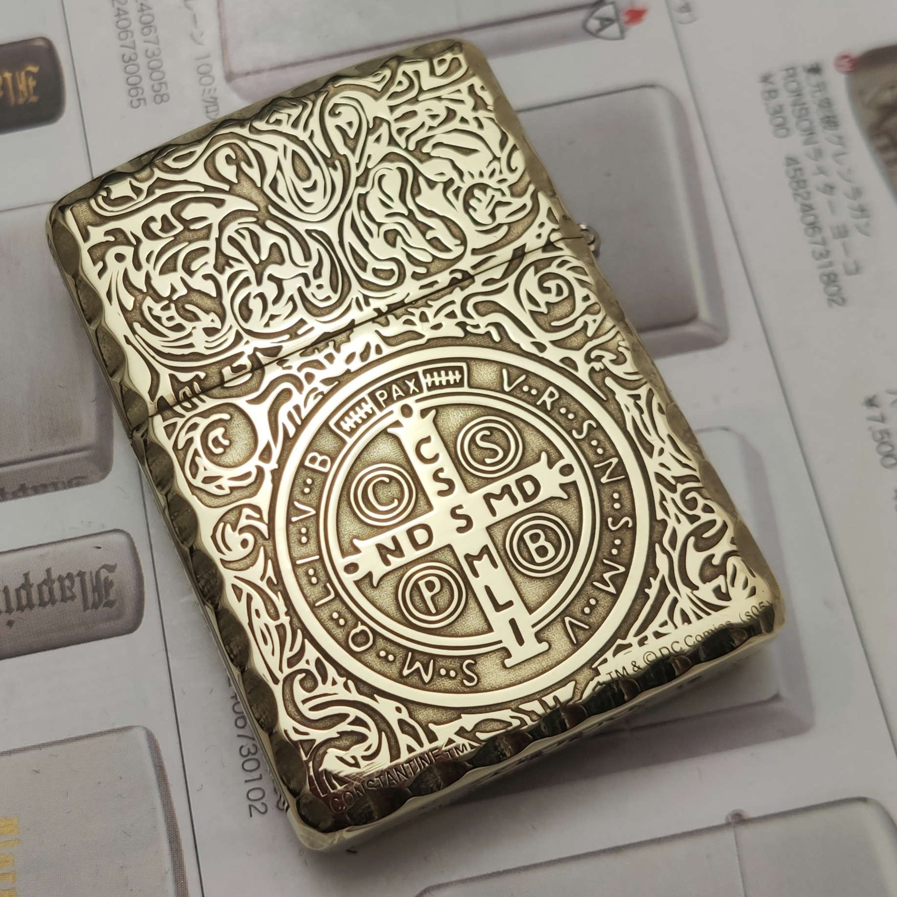 zippo 之宝 打火机 纯铜盔甲雕刻 凿边 康斯坦丁 带码