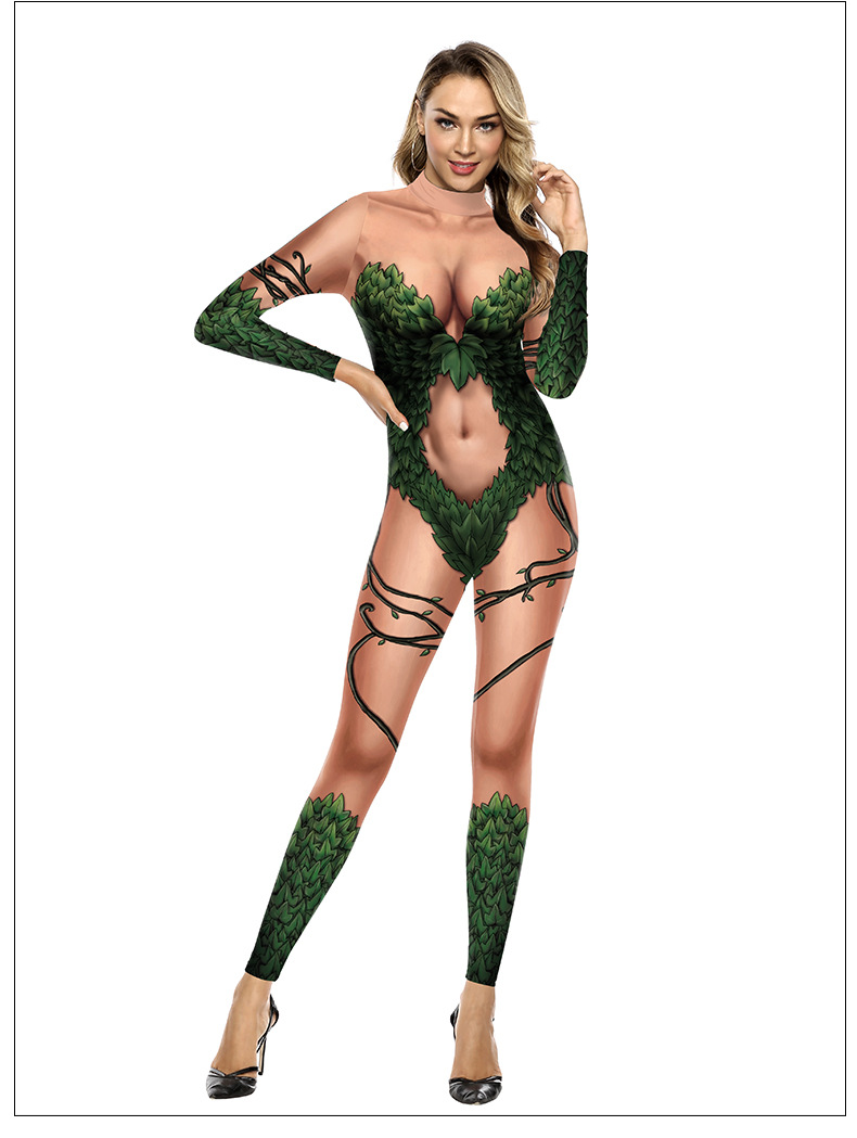 Batman Poison Ivy Costume - Halloween Cosplay - Fancy Dress Jumpsuit