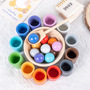 Montessori teaching aids baby ball bead color matching toys children's early education puzzle color classification cup
