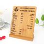 Order logo wood and bamboo price list beauty ear health menu board set table wooden listing production hairdressing shop price