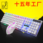 Source manufacturers chasing light leopard G21B wired keyboard mouse suit usb luminous mechanical keyboard mouse suit cross-border