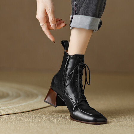 CHIKO Tembo Square Toe Block Heels Ankle Boots