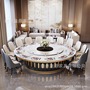 Hotel Rock Board Light Luxury Electric Dining Table Hot Pot Table Box Restaurant Villa Club Automatic Rotating Large Round Table