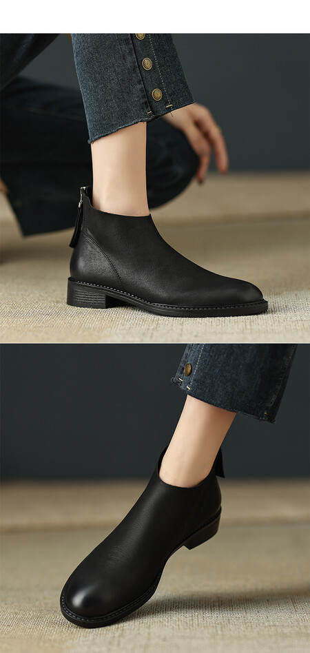 CHIKO Winda Round Toe Block Heels Ankle Boots