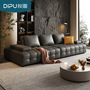 Dip Italian Minimalist Leather Sofa Living Room Light Luxury Modern Large Apartment Retro Top Layer Cowhide Lawrence Sofa