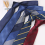 Men's casual business trend 7cm hand tie polyester jacquard striped suit shirt accessories manufacturers in stock