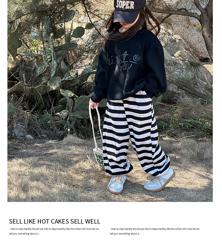 Children's Korean Alphabet Long sleeved Sweater 2024 Spring Dress New Western Loose Top Girl's Versatile Sports Fashion_voghion.com