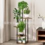 Cross-border Demolition Living Room Shaped Multi-layer Metal Flower Stand Courtyard Balcony Iron-wood Plant Stand Indoor Flower Pot Shelf