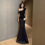 Sexy One-shoulder Tube-length Floor-mopping dress Night Club Slim-fit Slimming Hip-mopping Women's Long Dress Banquet Dress