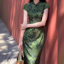 Jinhe [Danqing Guest] New Chinese Jacquard Improved Cheongsam Female Spring Temperament Retro Short-sleeved dress