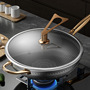 Household Stainless Steel Wok 316 Food Grade Thickened Non-stick Pan Less Oil for Cooking and Non-stick Gas Stove for Induction Cooker