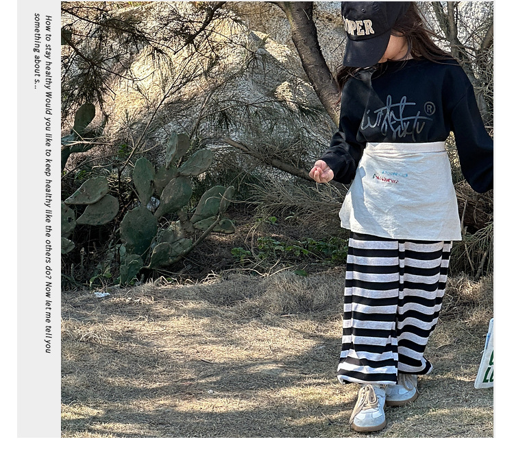 Children's Korean Alphabet Long sleeved Sweater 2024 Spring Dress New Western Loose Top Girl's Versatile Sports Fashion_voghion.com