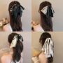 New Chinese Style Bow Ribbon Grab Clip Women's Back of Head Large Hair Shark Clip Hairclip Antique Hanfu Hair Accessories