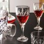 KING embossed glass goblet engraved red wine glass thick and durable wine glass household high-grade multi-use cup