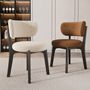 Household Light Luxury Dining Chair Cream Style Solid Wood Cyber Celebrity Lamb Velvet Chair Modern Simple Restaurant Chair Designer