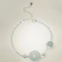 Natural Hetian Jade Transfer Beads S925 Silver Bracelet Ins Style Niche All-match Design Temperament High-end Feeling Bracelet