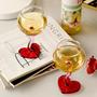 Creative romantic love glass goblet high color value wine goblet design sense engagement gift goblet