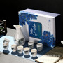 Creative pot of 8 cups ceramic wine set Chinese white wine glass wine pot vintage wine dispenser gift box suit logo gift