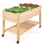Cross-border Solid Wood Flower Bed Movable Multi-layer Outdoor Planting Box Flower Rack Storage Rack Courtyard Flower Box Gardening Supplies