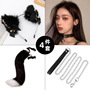 Hand-made simulation beast ear beast tail suit plush cat ear fox ear hairband fox tail accessories personalized cat head bell collar
